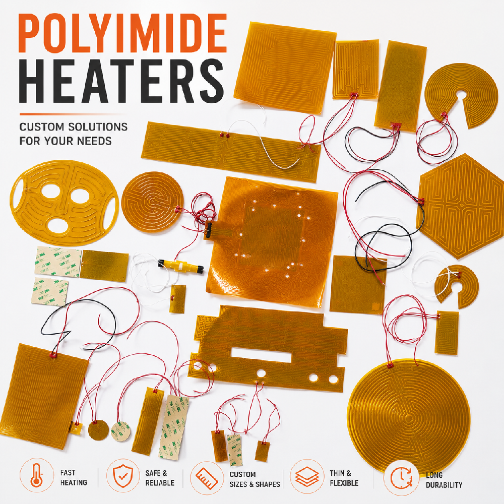 Customized Kapton Heater Polyimide Thin Film Heating Pad