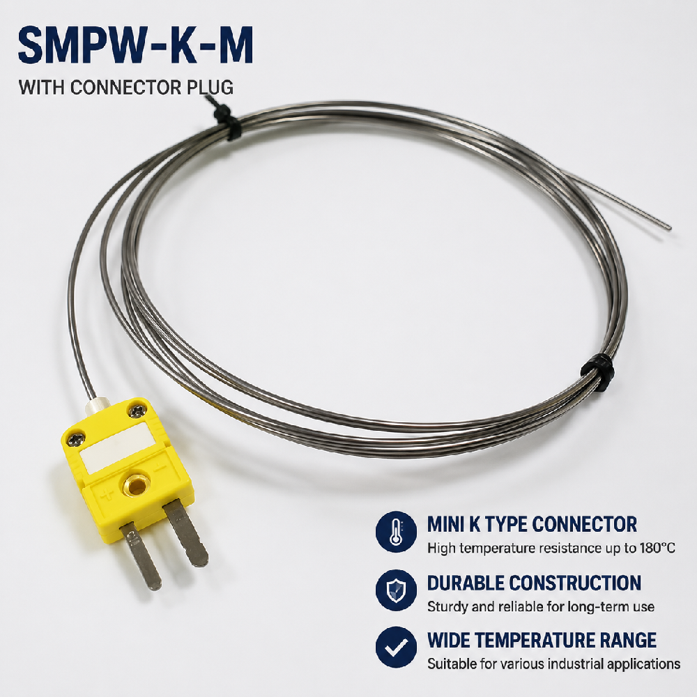 Plug-in Ktype Armored Thermocouple Bendable Probe Temperature Sensor
